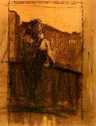 kathe kollwitz sjalvportratt pa balkongen oil painting on canvas